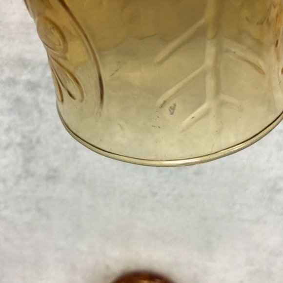 MCM Vintage Libbey Ombré Amber Daisy Floral Glass Tumbler Cups - Set of 2 - Picture 5 of 8